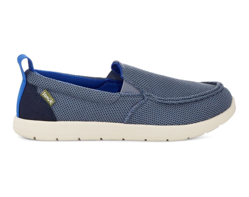 Sanuk Lil Sidewalk Surfer Lite Mesh Kids' Loafers Blue,Sanuk Philippines | KF46-0856O7