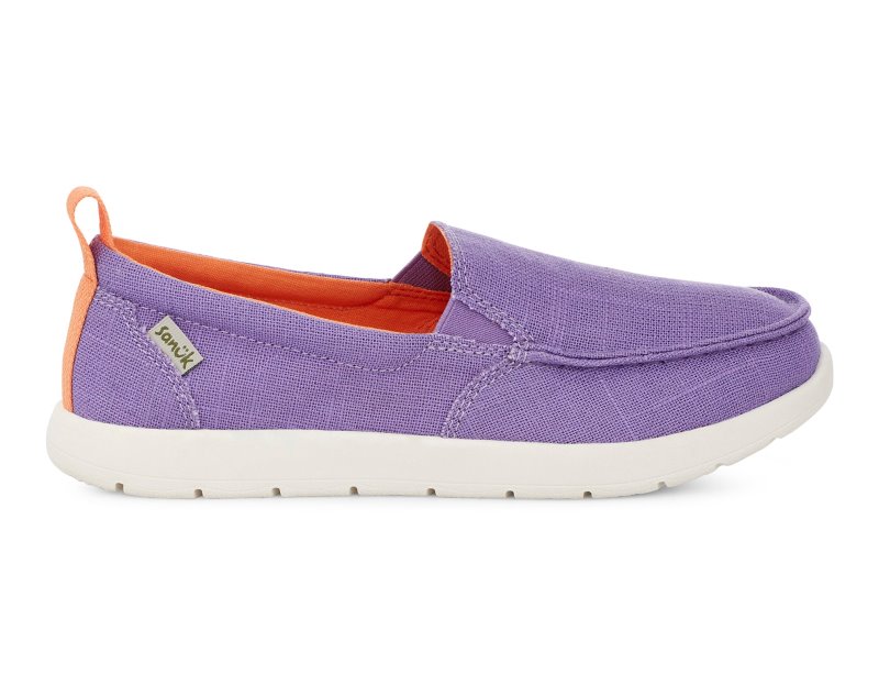 Sanuk Lil Sidewalk Surfer Lite Youth Kids' Loafers Purple,Sanuk Philippines | QD16-1736T9