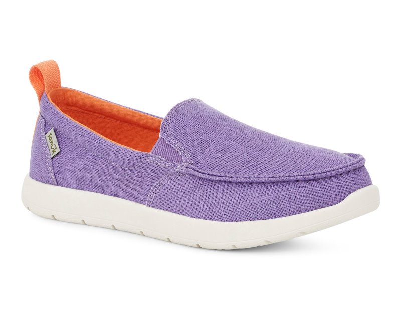 Sanuk Lil Sidewalk Surfer Lite Youth Kids' Loafers Purple,Sanuk Philippines | QD16-1736T9