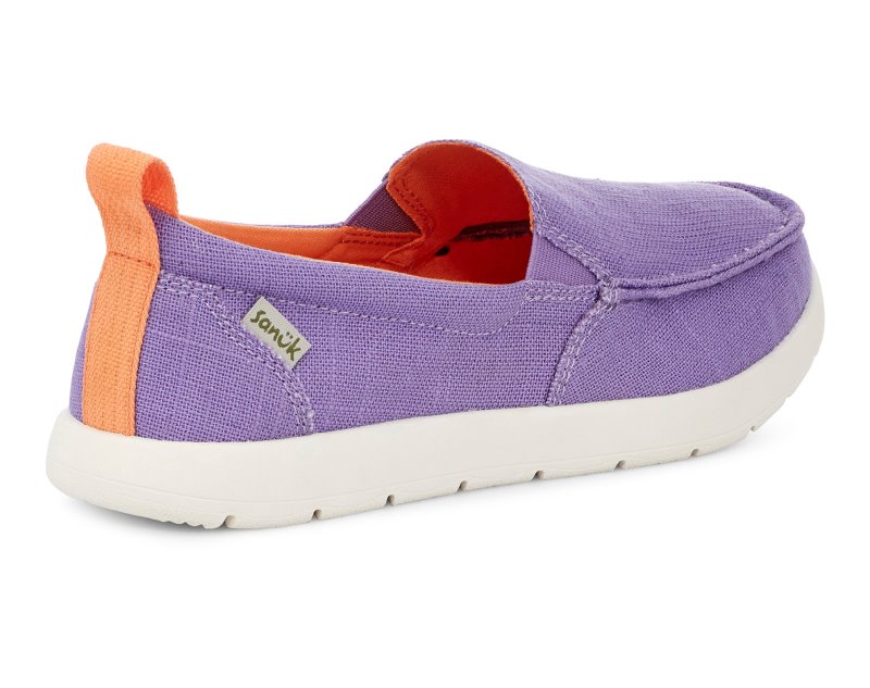 Sanuk Lil Sidewalk Surfer Lite Youth Kids' Loafers Purple,Sanuk Philippines | QD16-1736T9