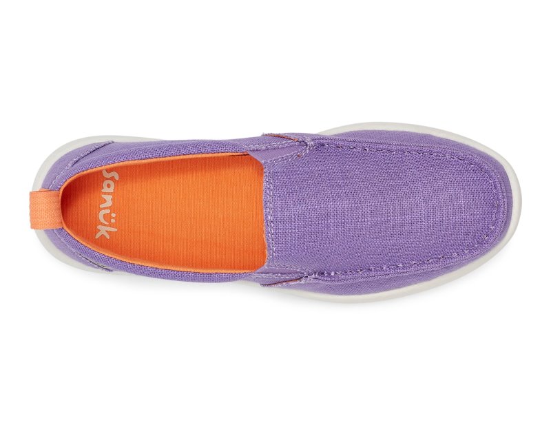 Sanuk Lil Sidewalk Surfer Lite Youth Kids' Loafers Purple,Sanuk Philippines | QD16-1736T9