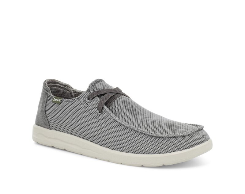 Sanuk Shaka Mesh No-tie Men Sidewalk Surfers Grey,Sanuk Philippines | VF47-2087V2