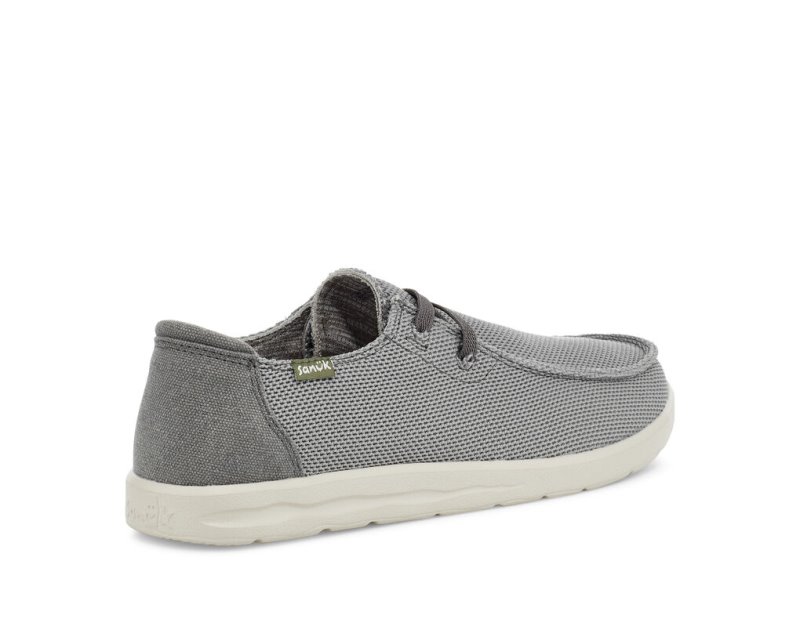 Sanuk Shaka Mesh No-tie Men Sidewalk Surfers Grey,Sanuk Philippines | VF47-2087V2