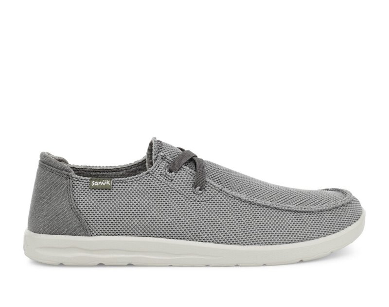 Sanuk Shaka Mesh No-tie Men Sidewalk Surfers Grey,Sanuk Philippines | VF47-2087V2