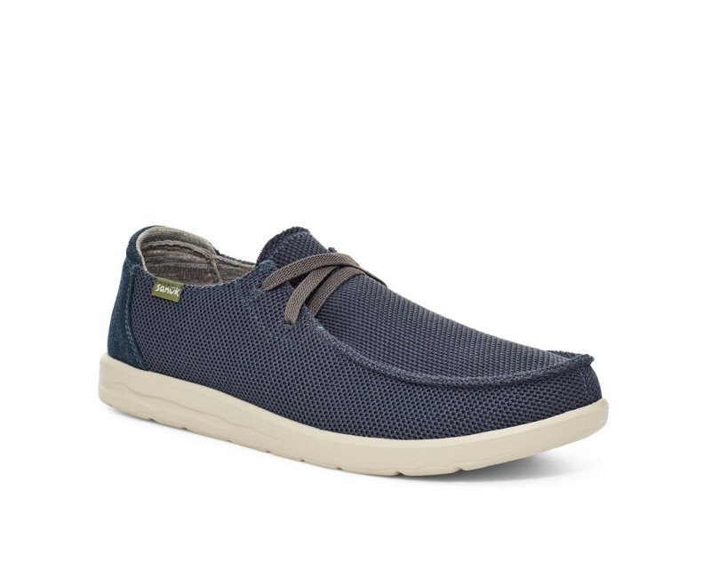 Sanuk Shaka Mesh No-tie Men Sidewalk Surfers Navy,Sanuk Philippines | RS63-3523E4