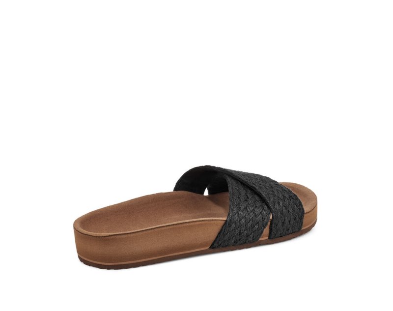 Sanuk She Cruzy Jute Vegan Slide Women Flip Flops Black,Sanuk Philippines | PQ19-4309Y5