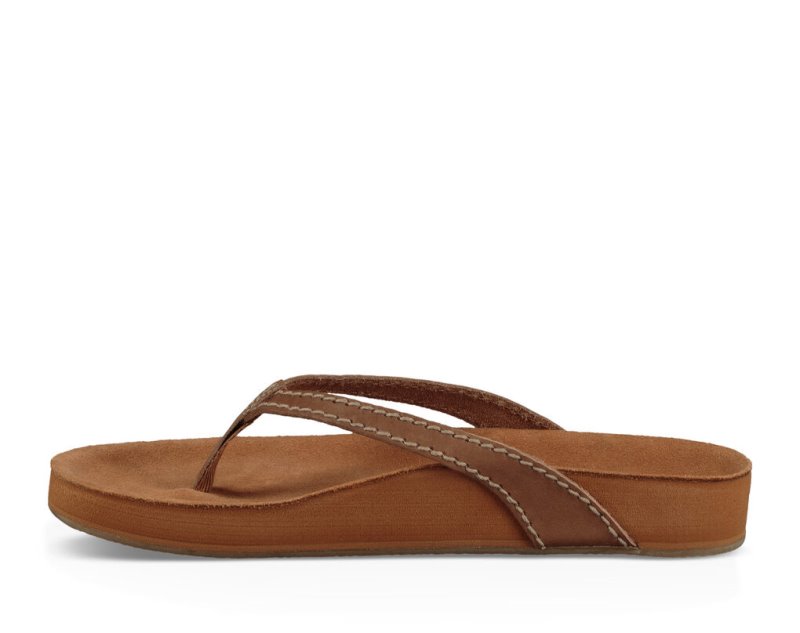 Sanuk She Loungey Leather Women Flip Flops Brown,Sanuk Philippines | NK13-5693U6