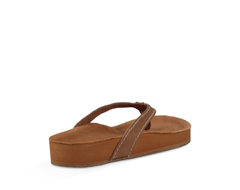 Sanuk She Loungey Leather Women Flip Flops Brown,Sanuk Philippines | NK13-5693U6