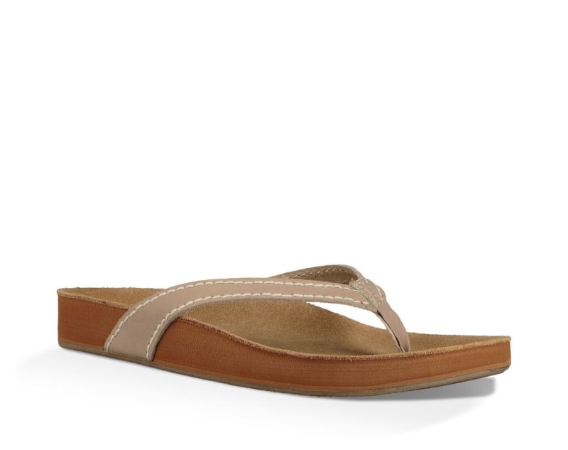 Sanuk She Loungey Leather Women Flip Flops Brown,Sanuk Philippines | SM99-0829R3