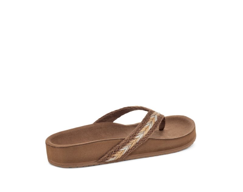 Sanuk She Loungy Hemp Women Flip Flops Brown,Sanuk Philippines | WP89-7159T7