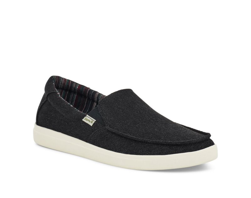 Sanuk Sideline 2 Hemp Slip-on Men Shoes Black,Sanuk Philippines | KR34-0094E8