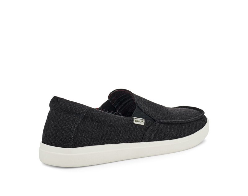 Sanuk Sideline 2 Hemp Slip-on Men Shoes Black,Sanuk Philippines | KR34-0094E8