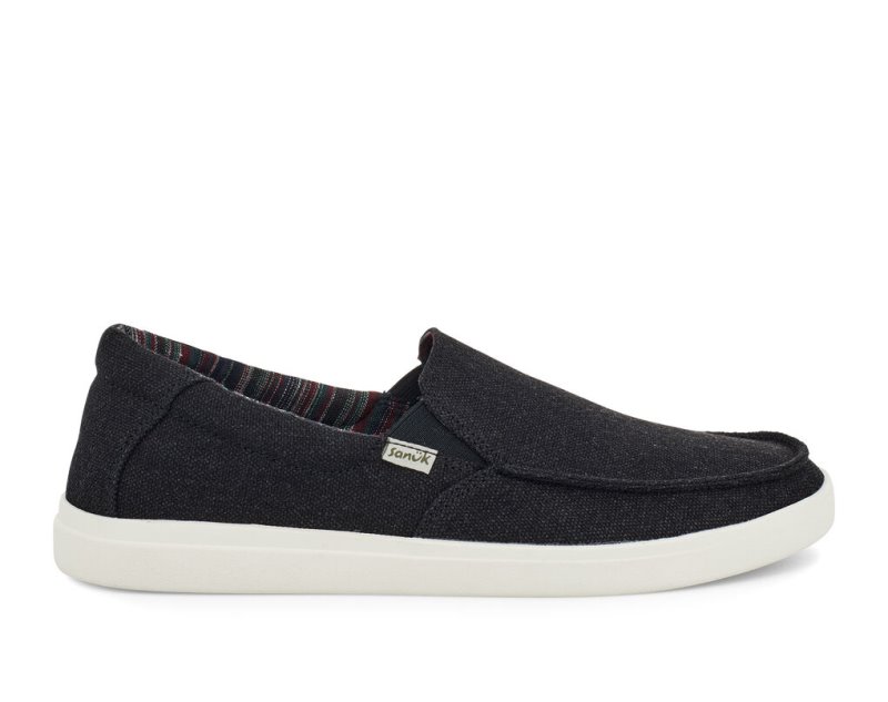 Sanuk Sideline 2 Hemp Slip-on Men Sidewalk Surfers Black,Sanuk Philippines | MX68-3978U8