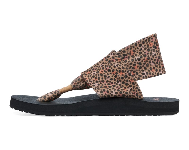 Sanuk Sling ST Cheetah Women Sandals Brown Multicolor,Sanuk Philippines | NJ88-3628A3