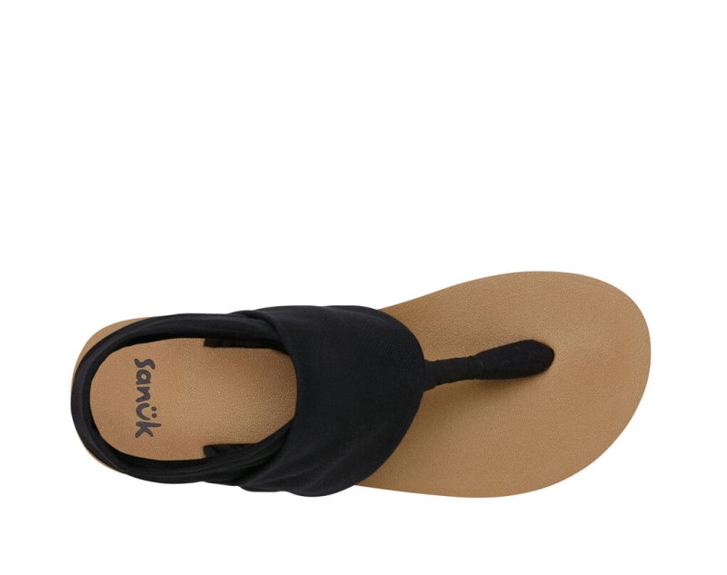 Sanuk Sling ST Vegan Women Sandals Black / Brown,Sanuk Philippines | BK29-6859G8