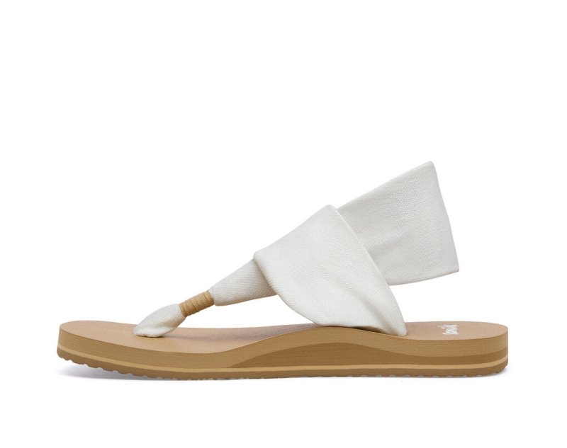 Sanuk Sling ST Vegan Women Sandals White / Brown,Sanuk Philippines | IJ52-5012G6