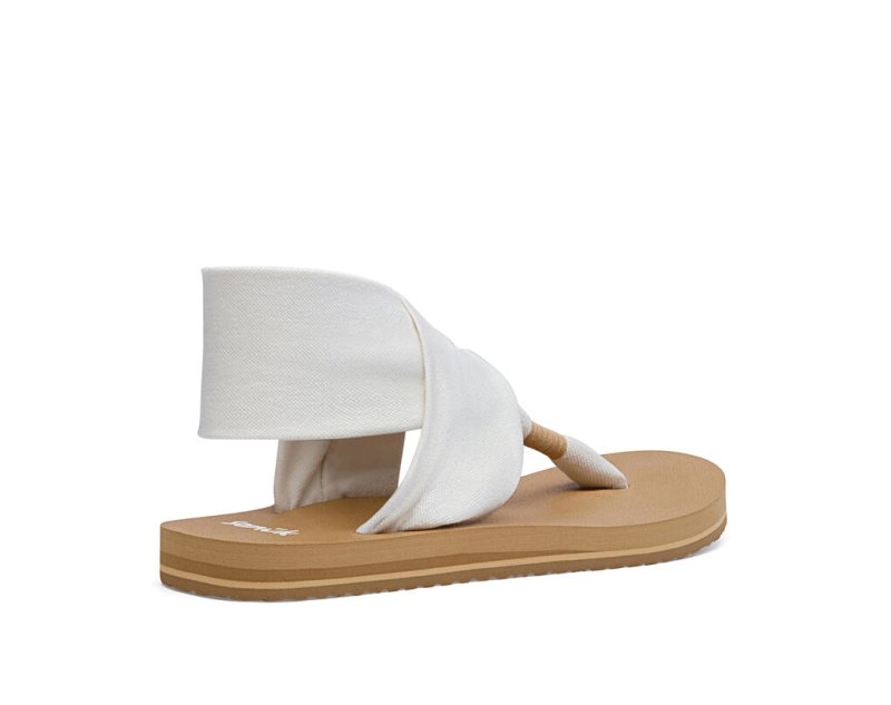 Sanuk Sling ST Vegan Women Sandals White / Brown,Sanuk Philippines | IJ52-5012G6