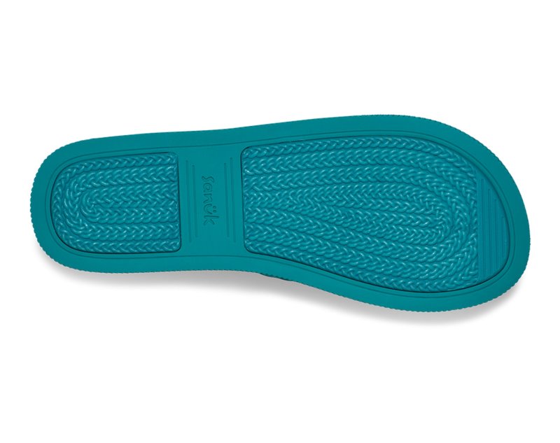 Sanuk Sunshine SL Gem Women Heeled Flip Flops Dark Turquoise,Sanuk Philippines | VU82-7112E7