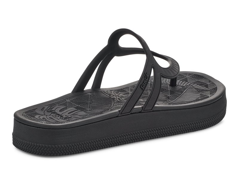 Sanuk Sunshine SL Women Heeled Flip Flops Black,Sanuk Philippines | KP70-8920V5