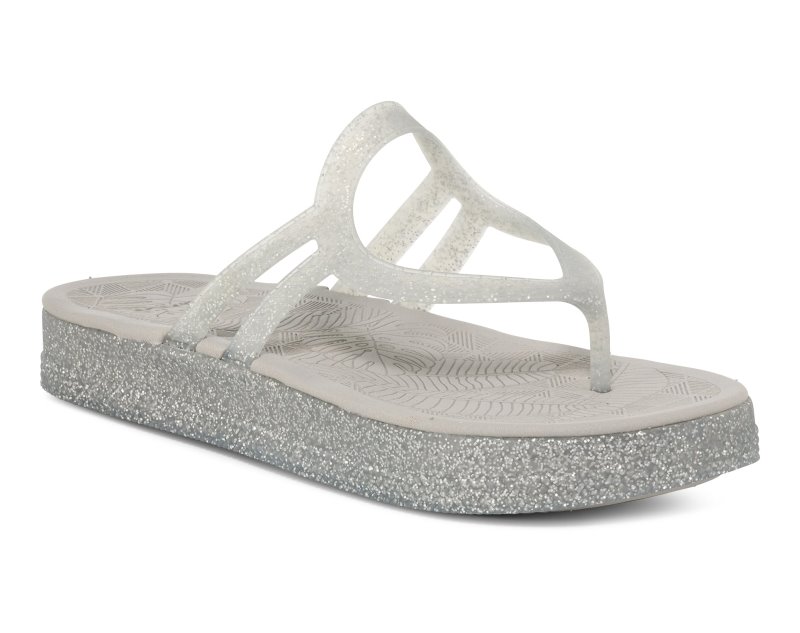 Sanuk Sunshine SL Women Heeled Flip Flops Silver,Sanuk Philippines | IN29-6739C6