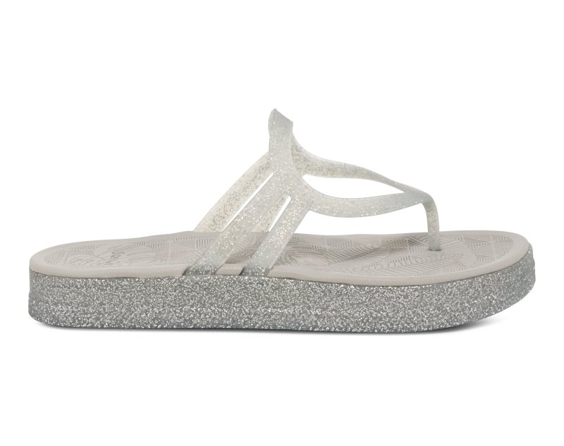 Sanuk Sunshine SL Women Heeled Flip Flops Silver,Sanuk Philippines | IN29-6739C6