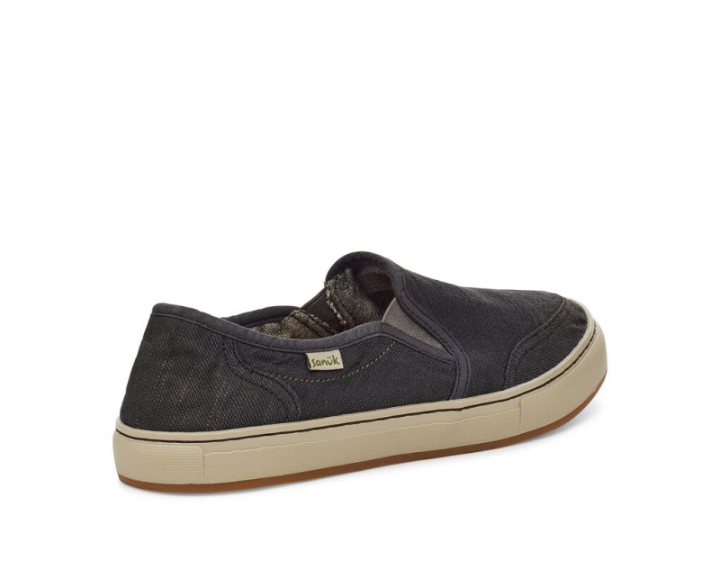 Sanuk Tideline Hemp Slip-on Men Shoes Black,Sanuk Philippines | YM68-9238C3