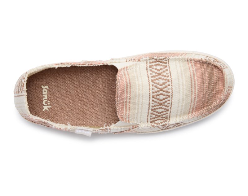 Sanuk Twinny ST Baja Blanket Women Loafers Beige Multicolor,Sanuk Philippines | JS49-8719R4