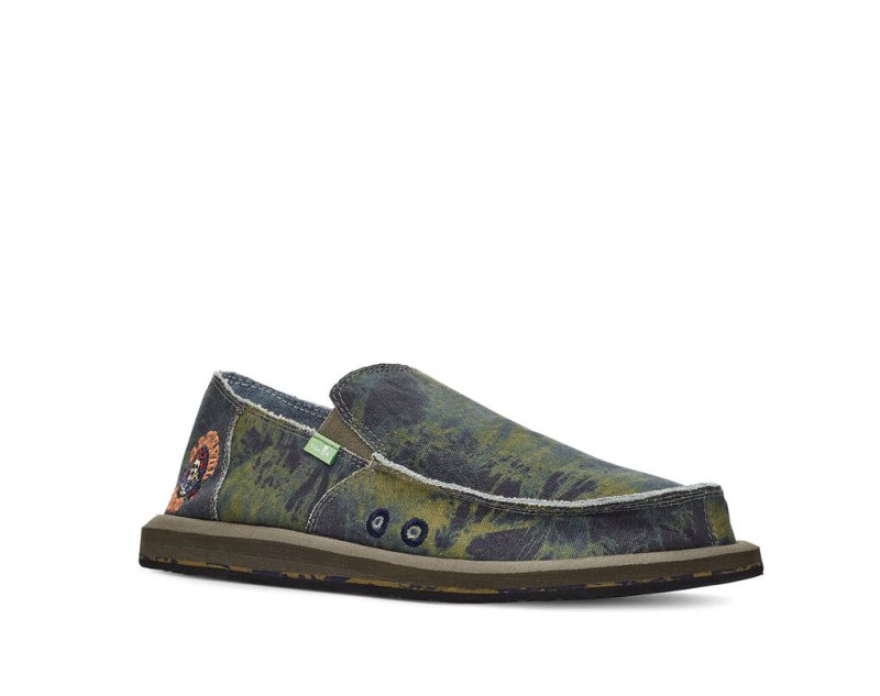 Sanuk Vagabond Grateful Dead Kids' Sidewalk Surfers Green / Navy,Sanuk Philippines | XS00-0280V7