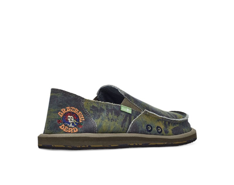 Sanuk Vagabond Grateful Dead Kids' Sidewalk Surfers Green / Navy,Sanuk Philippines | XS00-0280V7