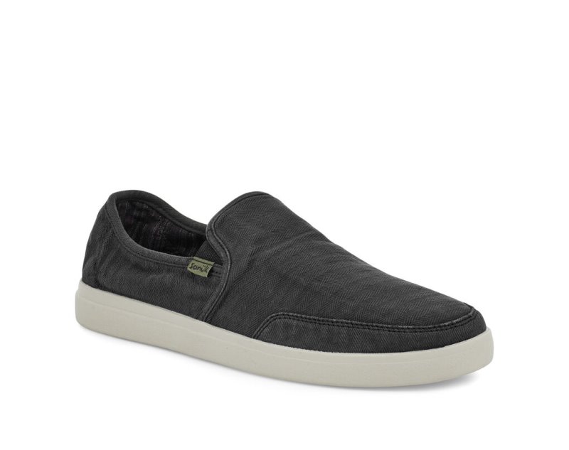 Sanuk Vagabond Slip-On Sneaker Wash Vegan Men Shoes Black,Sanuk Philippines | CP22-0312C0