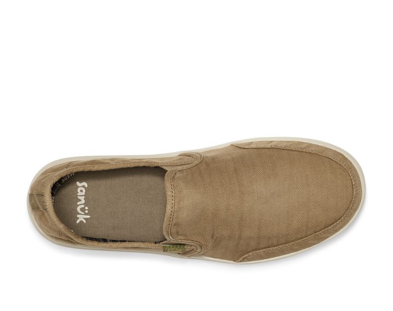 Sanuk Vagabond Slip-On Sneaker Wash Vegan Men Shoes Khaki,Sanuk Philippines | MV97-7477F4