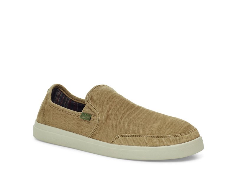 Sanuk Vagabond Slip-On Sneaker Wash Vegan Men Sidewalk Surfers Khaki,Sanuk Philippines | TM81-0971M0