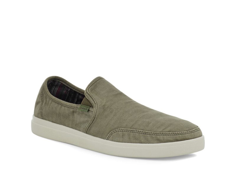 Sanuk Vagabond Slip-On Sneaker Wash Vegan Men Shoes Olive,Sanuk Philippines | YV38-4538K8