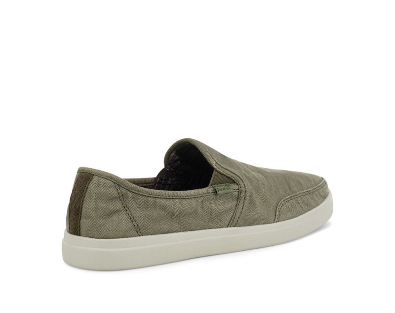 Sanuk Vagabond Slip-On Sneaker Wash Vegan Men Sidewalk Surfers Olive,Sanuk Philippines | HD75-3315I2