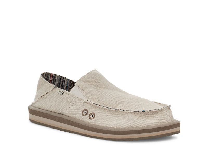 Sanuk Vagabond Soft Top Hemp Collapsible Heel Men Shoes Beige,Sanuk Philippines | SB62-1052C8