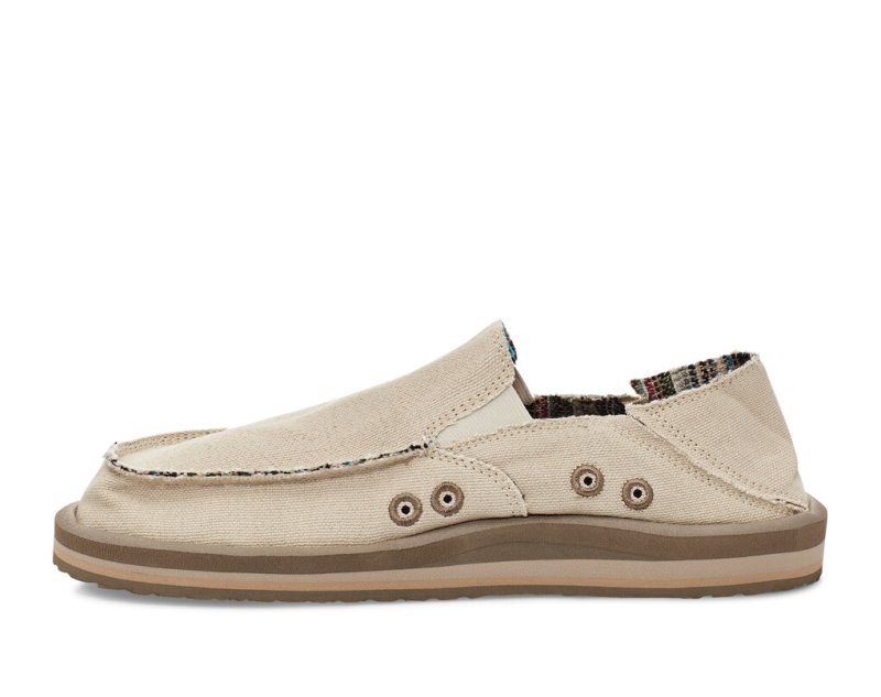 Sanuk Vagabond Soft Top Hemp Collapsible Heel Men Shoes Beige,Sanuk Philippines | SB62-1052C8