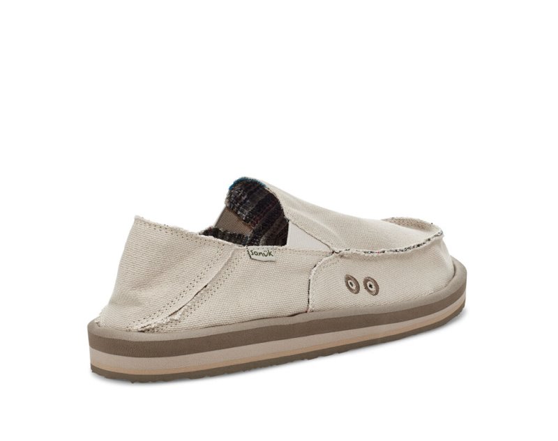 Sanuk Vagabond Soft Top Hemp Collapsible Heel Men Shoes Beige,Sanuk Philippines | SB62-1052C8