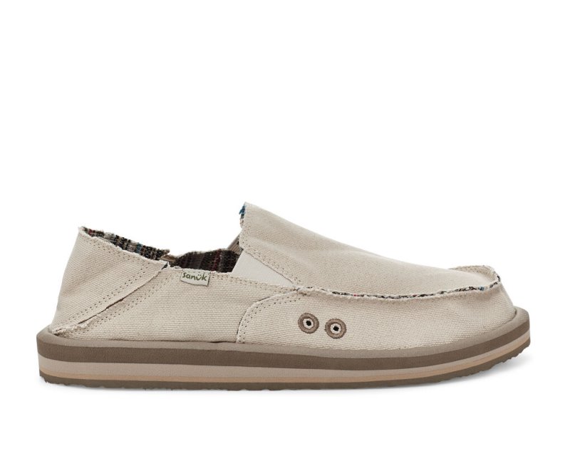 Sanuk Vagabond Soft Top Hemp Collapsible Heel Men Shoes Beige,Sanuk Philippines | SB62-1052C8