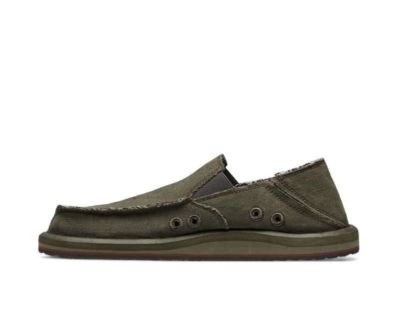 Sanuk Vagabond Soft Top Hemp Collapsible Heel Men Shoes Olive,Sanuk Philippines | TJ35-8255K4