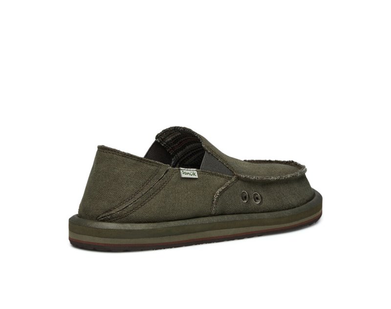 Sanuk Vagabond Soft Top Hemp Collapsible Heel Men Shoes Olive,Sanuk Philippines | TJ35-8255K4