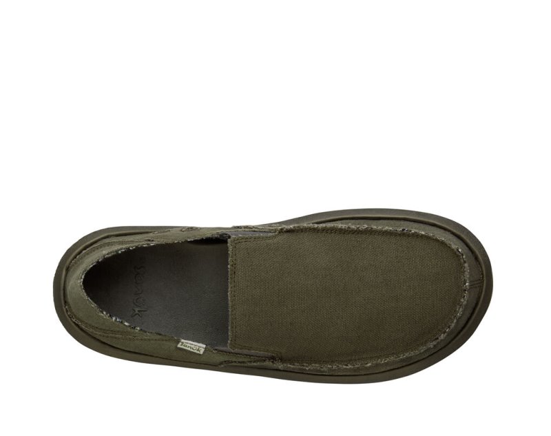 Sanuk Vagabond Soft Top Hemp Collapsible Heel Men Shoes Olive,Sanuk Philippines | TJ35-8255K4