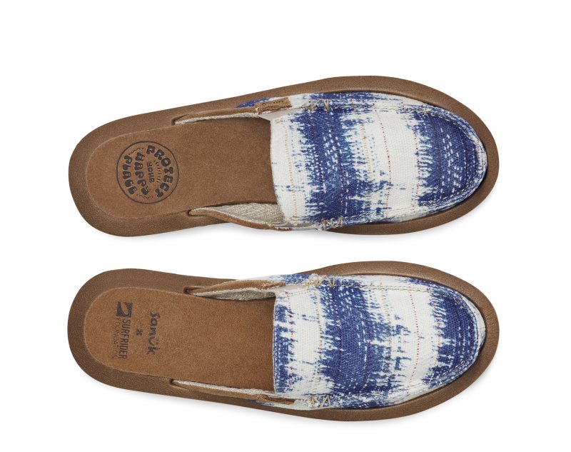 Sanuk We Got Your Back St Surfrider Women Mules Blue / White,Sanuk Philippines | RM72-8772Q3