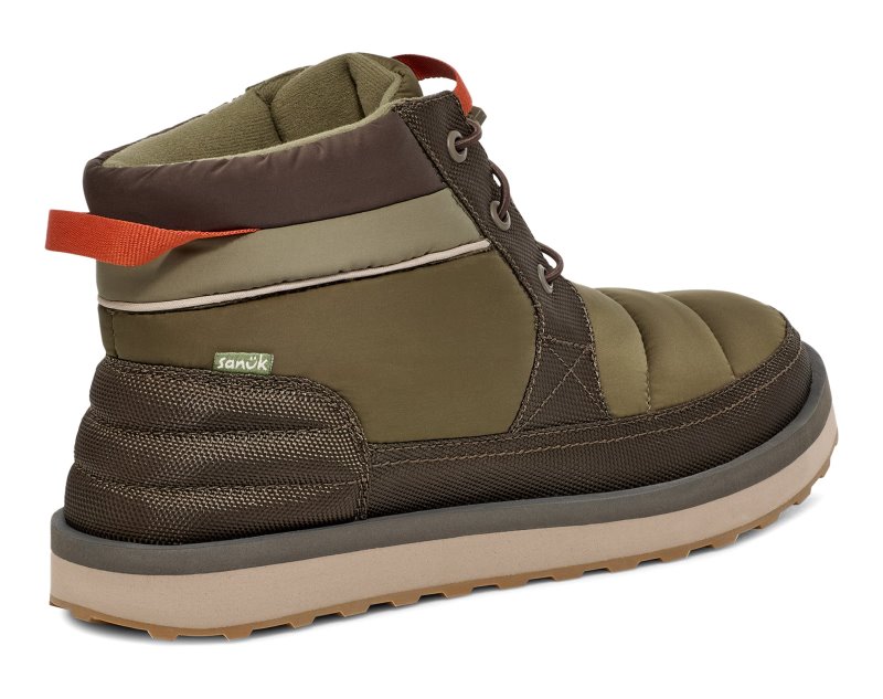 Sanuk Winter Puffy Chiller Mid 2 Men Winter Boots Olive,Sanuk Philippines | HV96-1386E5