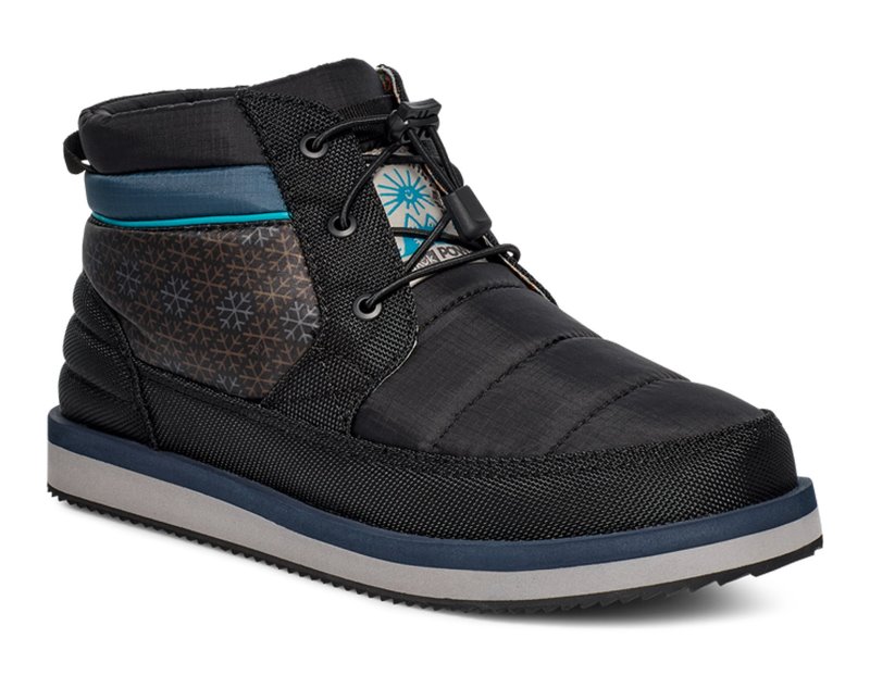 Sanuk Winter Puffy Chiller Mid Sl X Pow Men Winter Boots Dark Black,Sanuk Philippines | VU50-8650O9