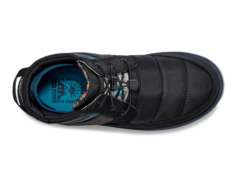 Sanuk Winter Puffy Chiller Mid Sl X Pow Men Winter Boots Dark Black,Sanuk Philippines | VU50-8650O9