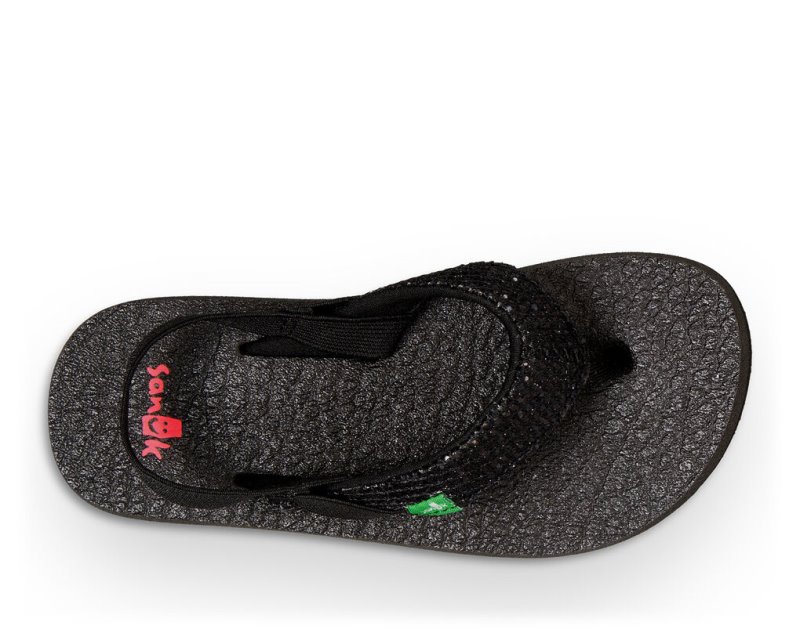 Sanuk Yoga Glitter Kids' Sandals Black,Sanuk Philippines | BD30-7240L5