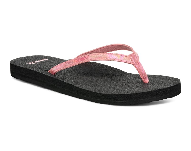 Sanuk Yoga Joy II Irisdescent Women Flip Flops Pink,Sanuk Philippines | CB97-8067Z8