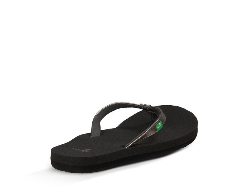 Sanuk Yoga Joy Metallic Women Flip Flops Black / Gold,Sanuk Philippines | QG68-0308L4