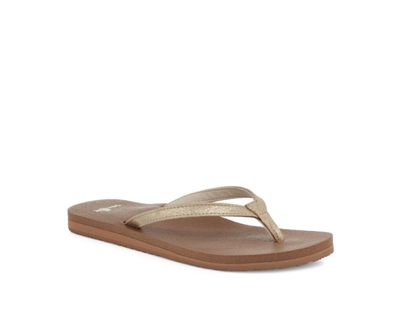 Sanuk Yoga Joy Shimmer Metallic Women Flip Flops Brown,Sanuk Philippines | VF43-5693W5