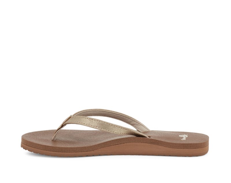 Sanuk Yoga Joy Shimmer Metallic Women Flip Flops Brown,Sanuk Philippines | VF43-5693W5